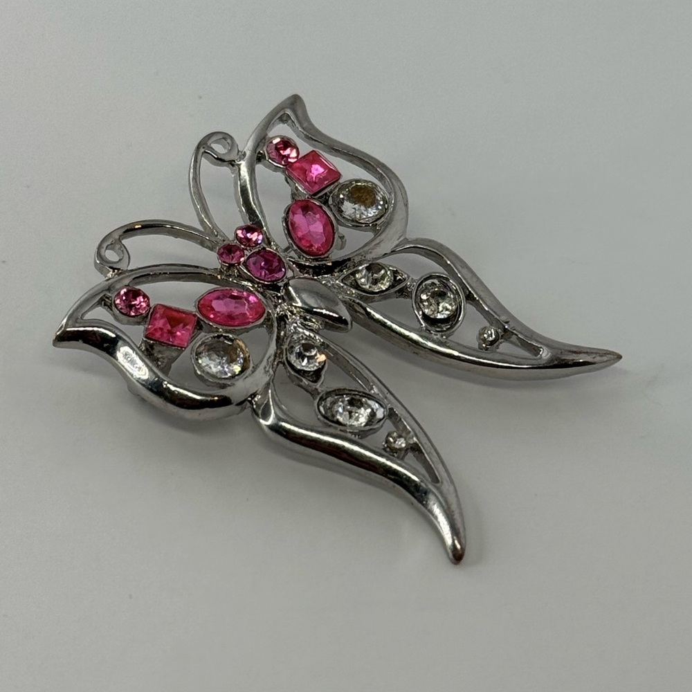 Pink sparkly Butterfly Brooch